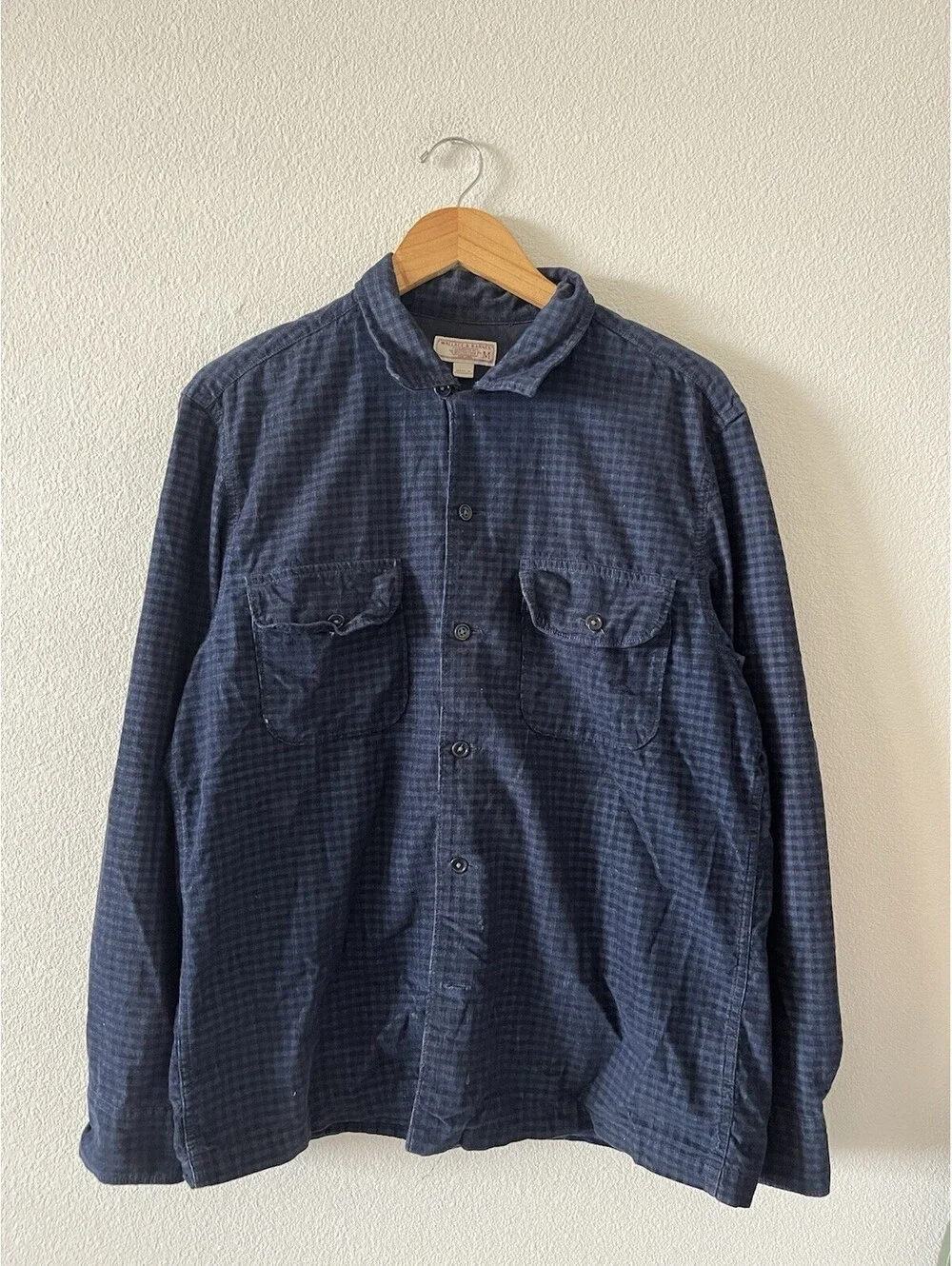 Wallace & Barnes J.Crew Corduroy Workshirt Navy Check M⁠
